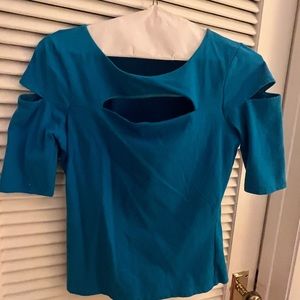 Boston proper sexy cutout shirt in blue.
